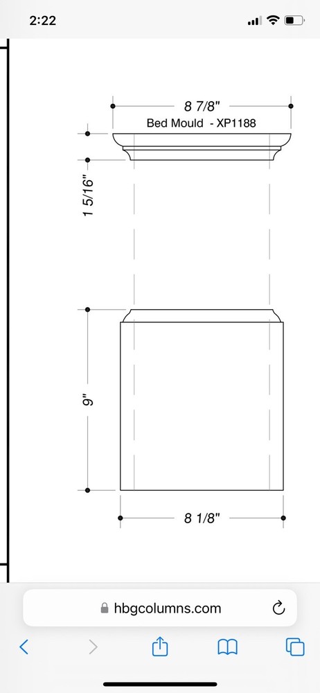 Hampton 6” Column Trim Kit. TK6HAM