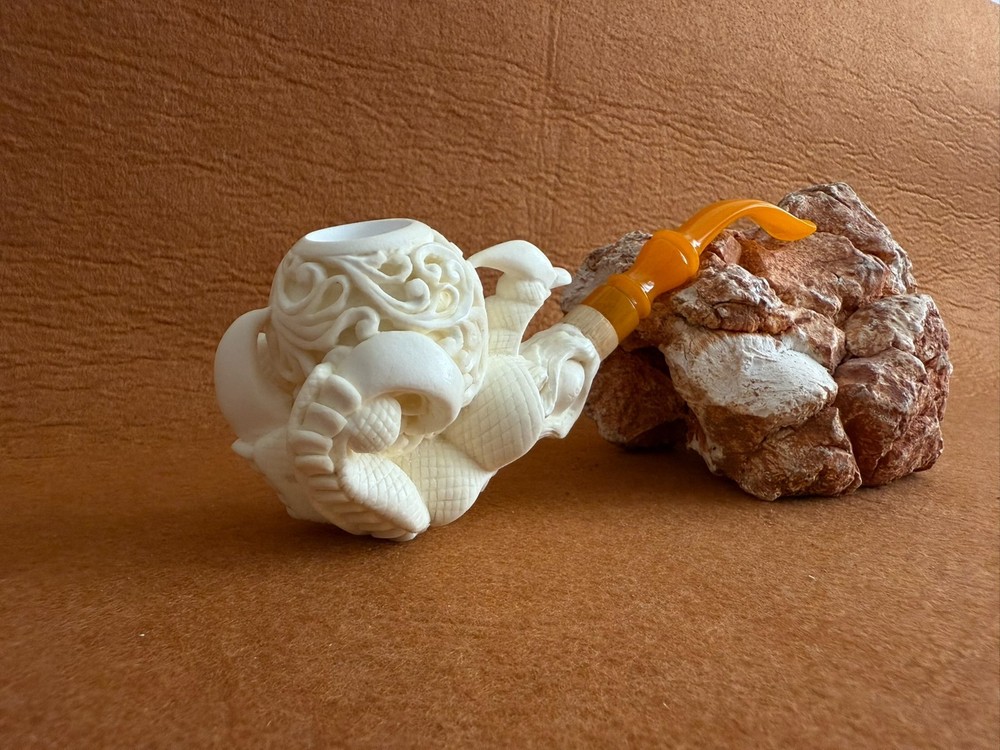 Hand Carved Eagle Claw and Egg Exclusive Design with Fitted Case