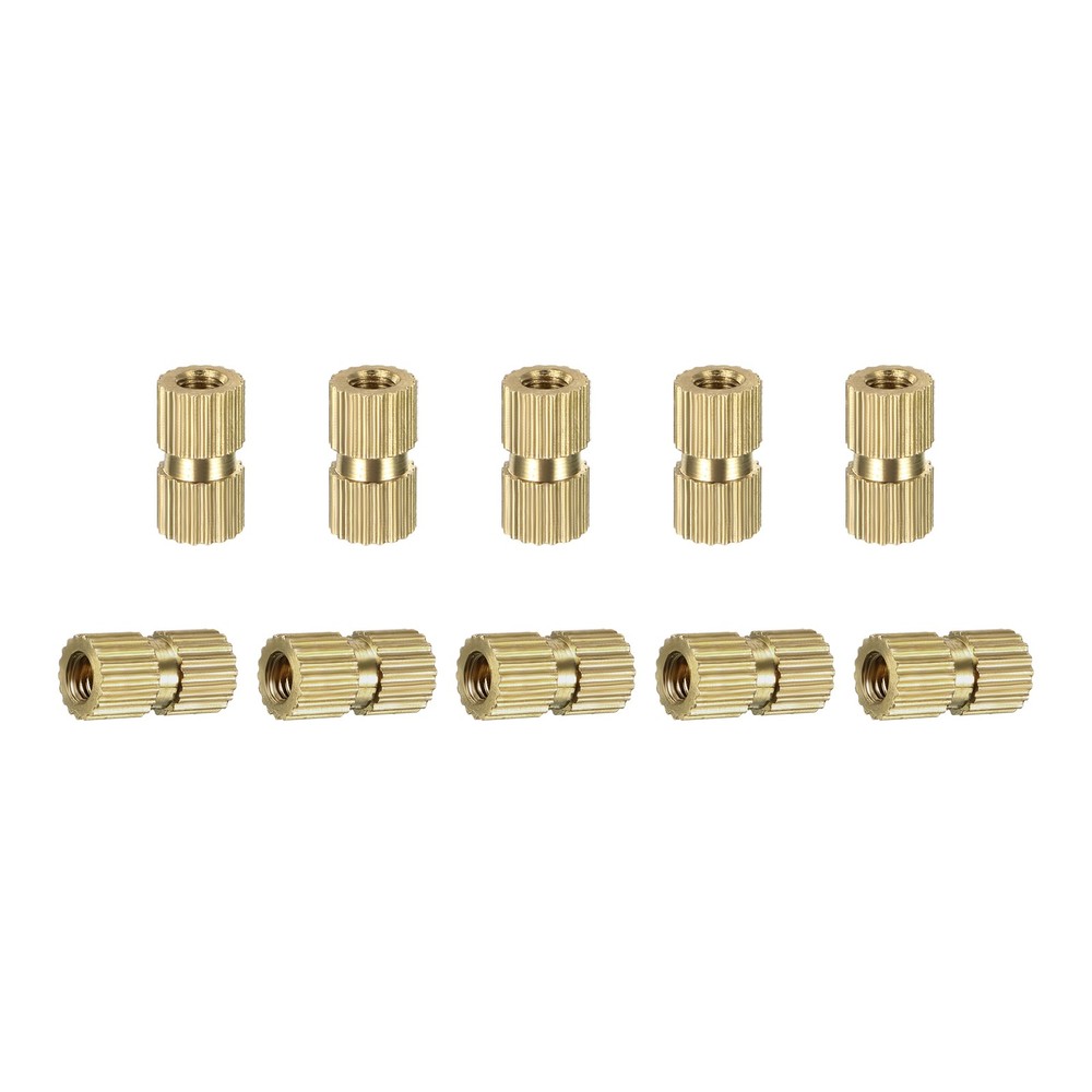 M3x10x5mm(IDxLxOD) Knurled Insert Nuts - 100 Pack - Good for Plastic Shells