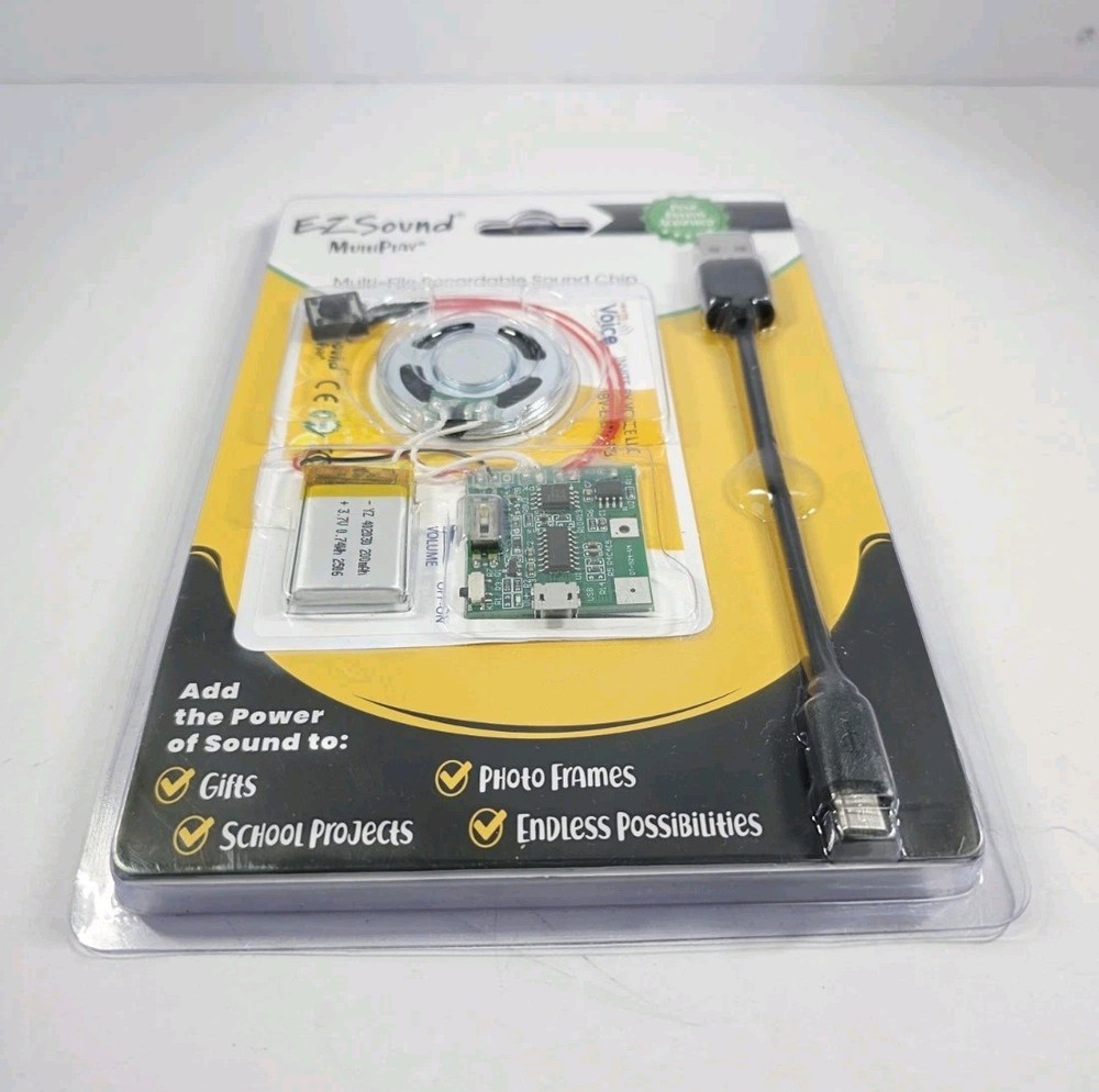 EZSound Multiplay Push Button Recordable Sound Chip | Plays Multiple Recordings