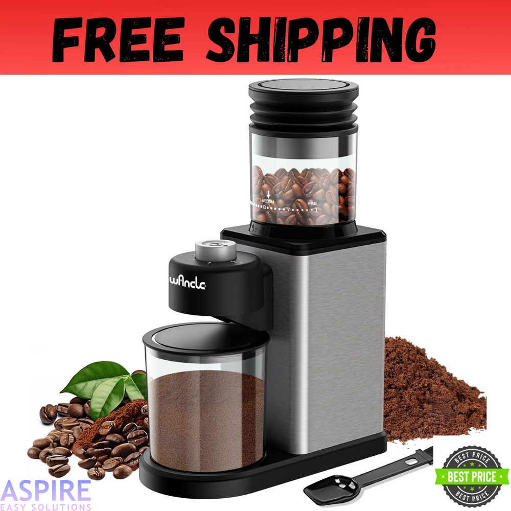 Conical Burr Coffee Grinder, Coffee Bean Grinder with Adjustable Grind Settings
