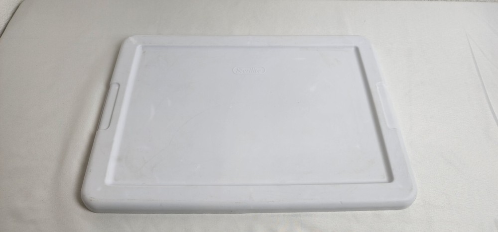Sterilite Storage Box 1642 6 Quart Container Stackable Clear Base White Lid ONLY