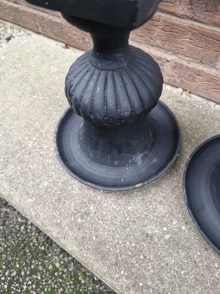Pair Cast Iron Minature Classical Urns
