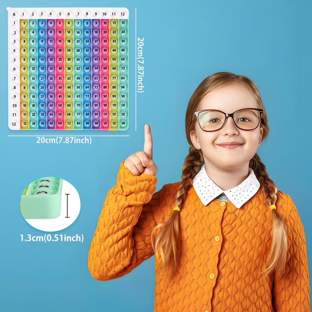 ​Multiplication Table Game Rainbow Learning Mat 12x12, Educational Math Chart...