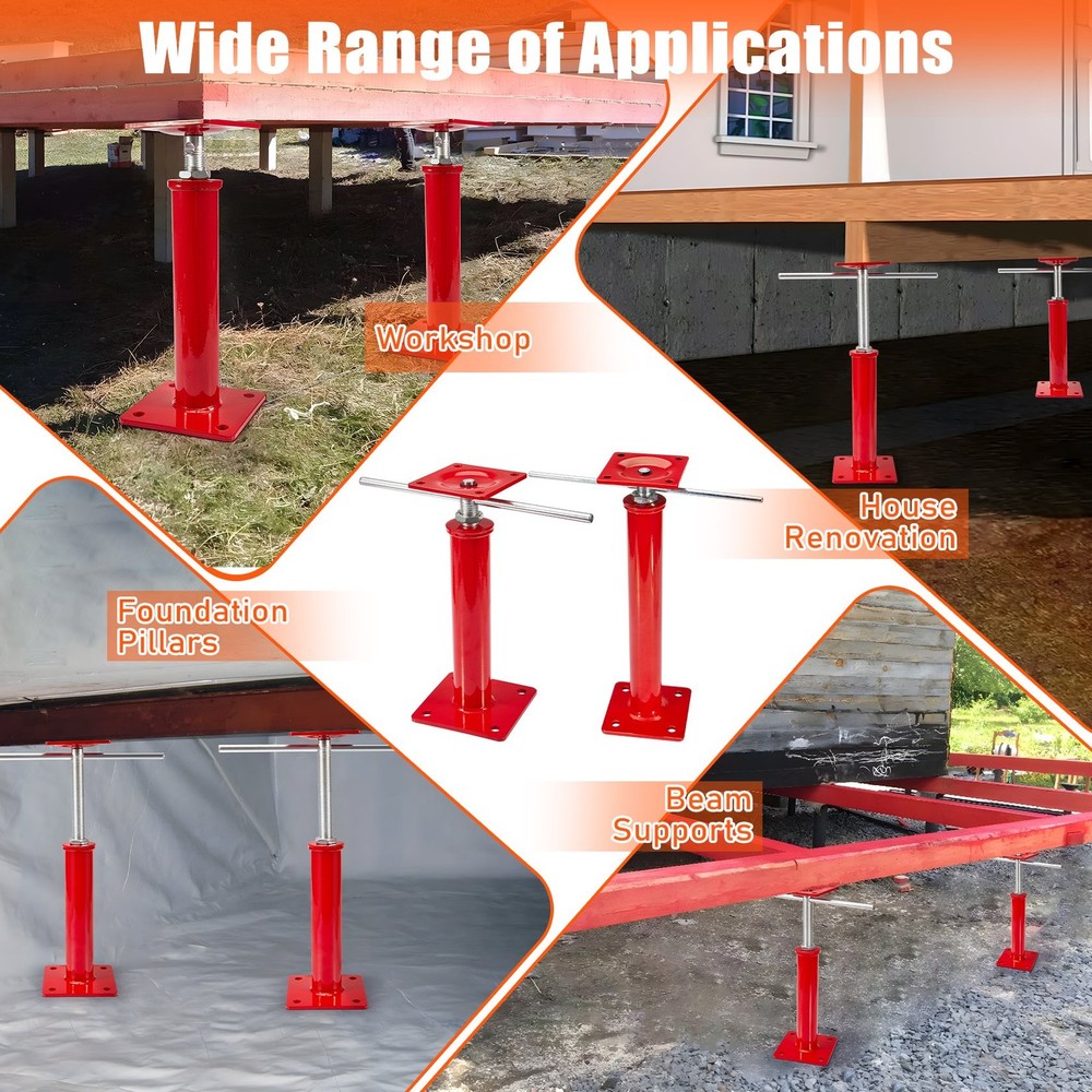 2-Packs 16" -21" Universal Adjustable House Jacks Kit for Cellar Ceiling