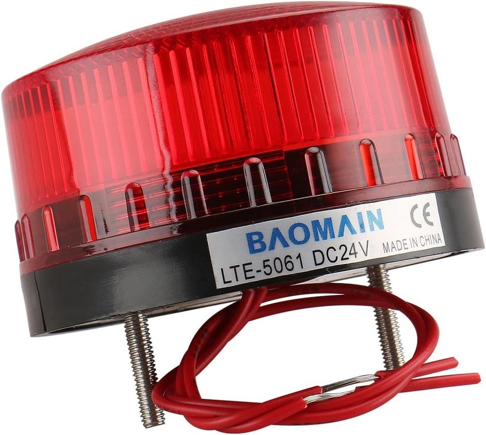 Durable Red Strobe Warning Light with 360-Degree Visibility for Construction Use