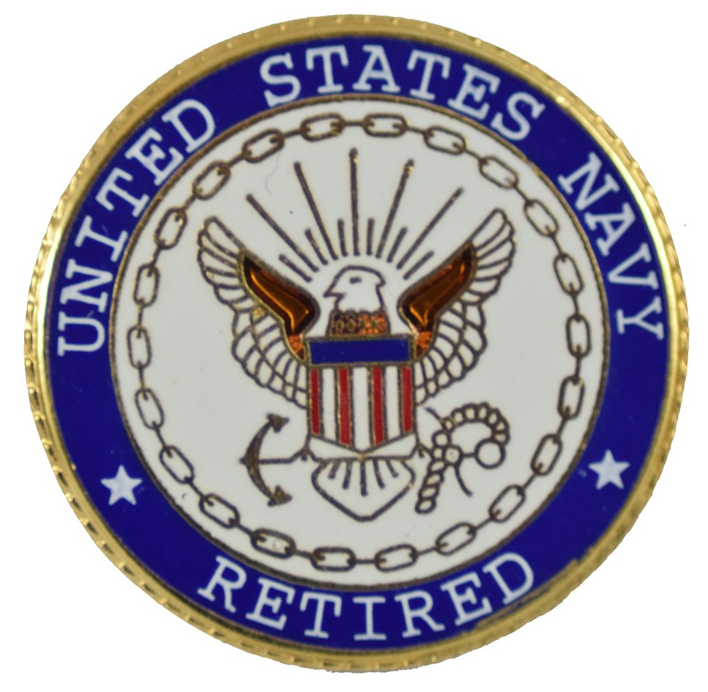 US NAVY RETIRED HAT PIN
