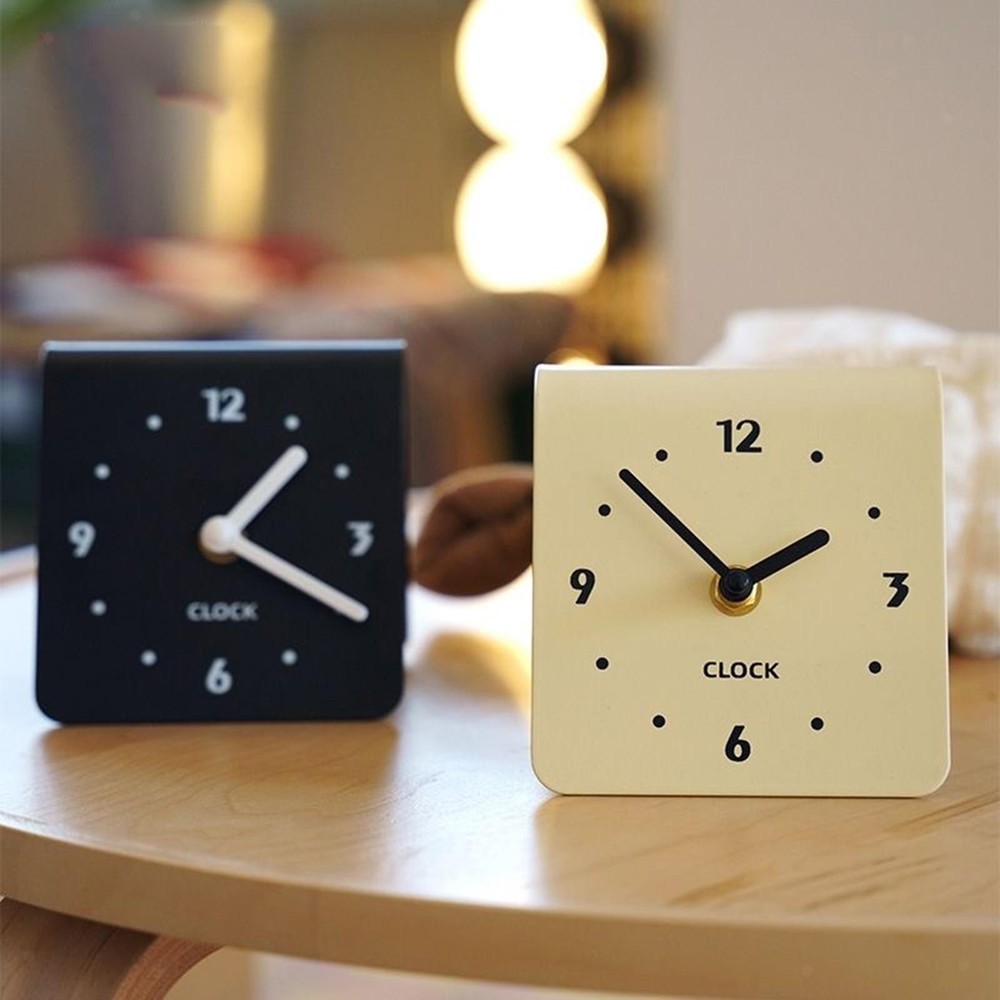 Table Clock Desk Clock Compact Decorative Modern Silent Desktop Ornament for
