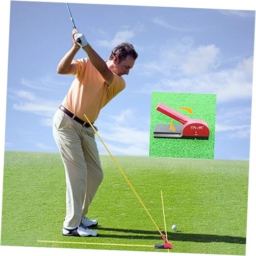 Golf Swing Trainer with 3 Alignment Sticks Portable Golf Training Aid with