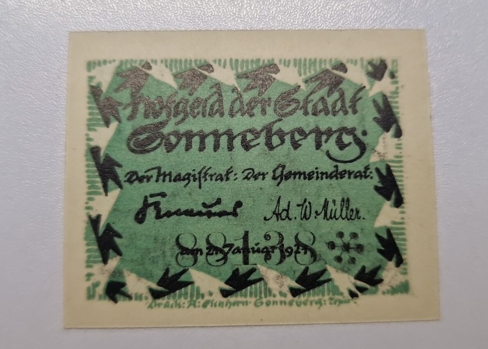 10 Pfennig 1921 Excellent Condition Old BANKNOTE Germany