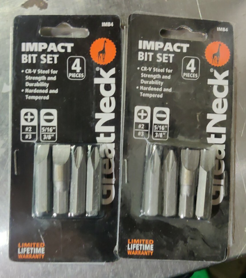 2 pack Impact Driver Replacement Bits Includes #2 #3 Phillips 5/16, 3/8 Slot