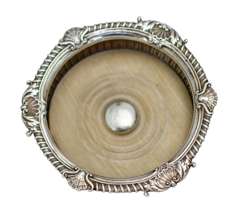 George III Sterling silver wine coaster