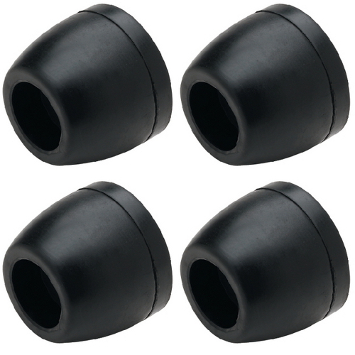4 Pack 2-1/2" OD Boat Trailer Black Molded Rubber Side Guide Roller End Caps