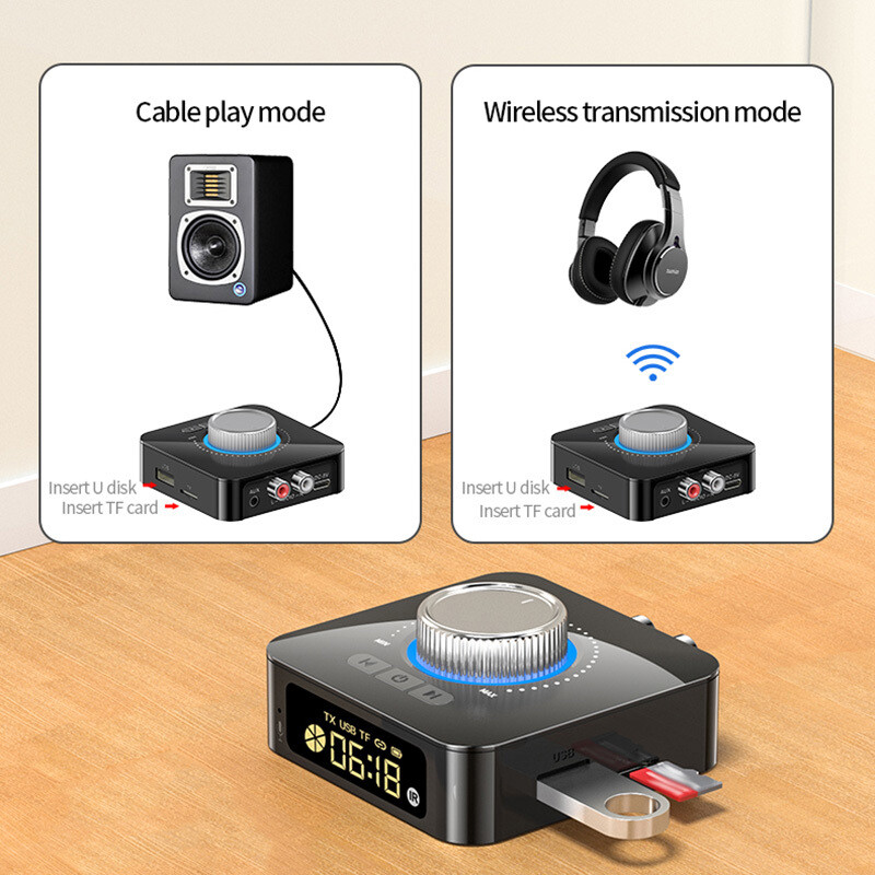 Bluetooth 5.0 Receiver Transmitter Wireless 3.5mm AUX to RCA HiFi Audio Adapter