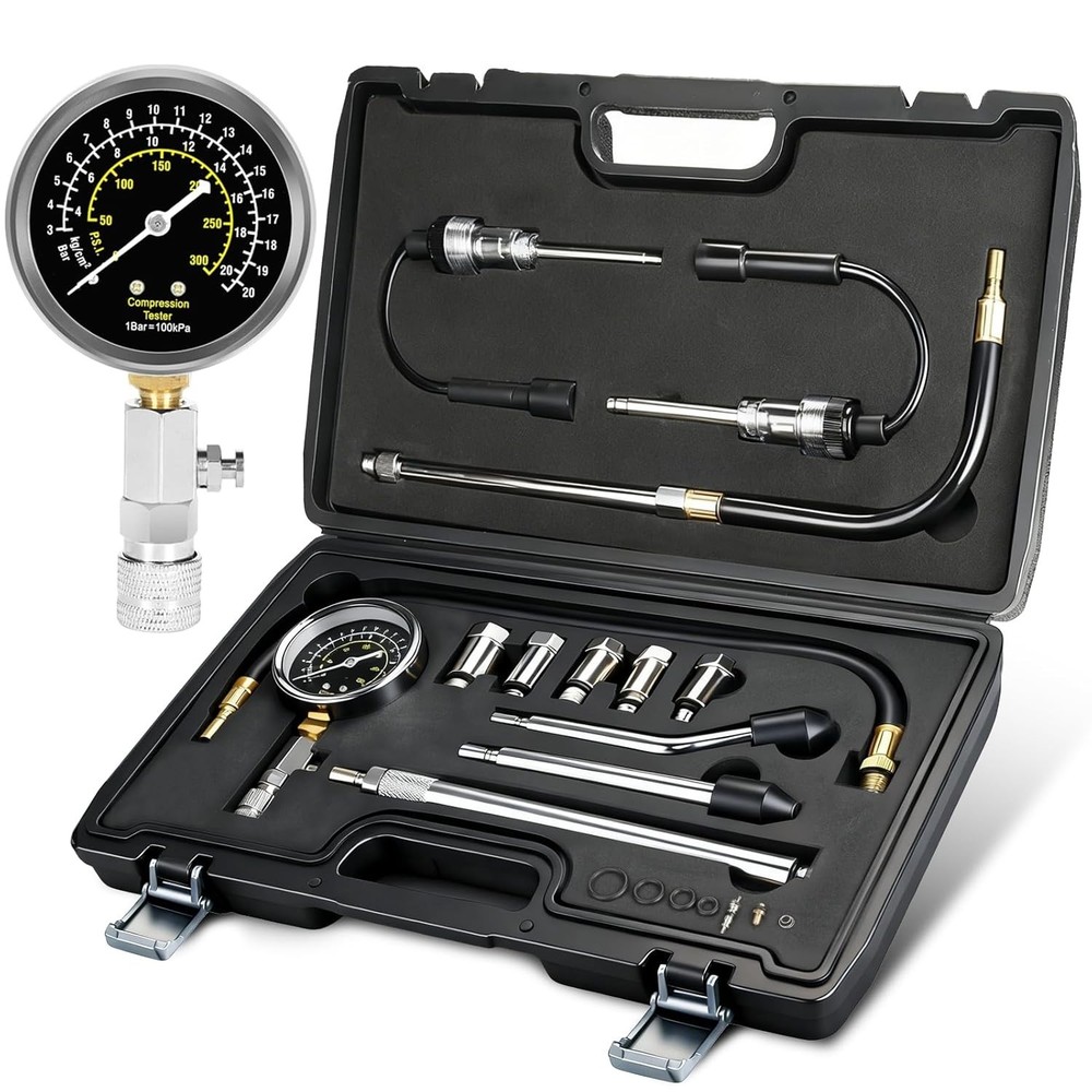 Portable Engine Compression Tester with Spark Plug Diagnostics for Fast Analysis