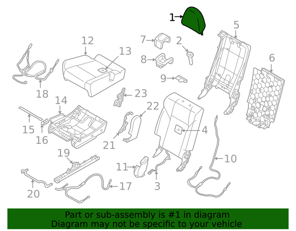 Genuine Mitsubishi Headrest Outer 6971A739XA