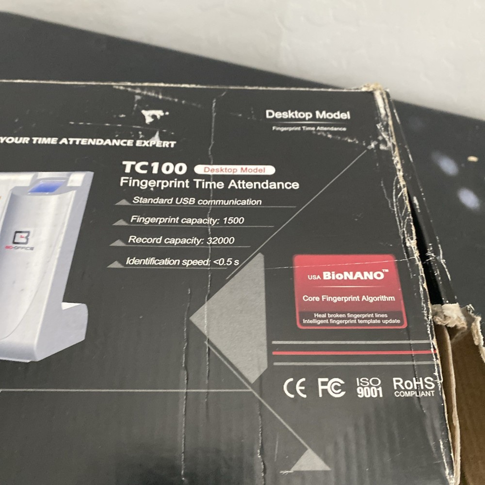 Bio Office TC100 Fingerprint Time and Attendance System