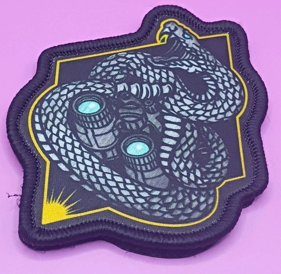 Tactical Rattlesnake Goggles Patch - Screen Printed Hook & Loop - Brand New
