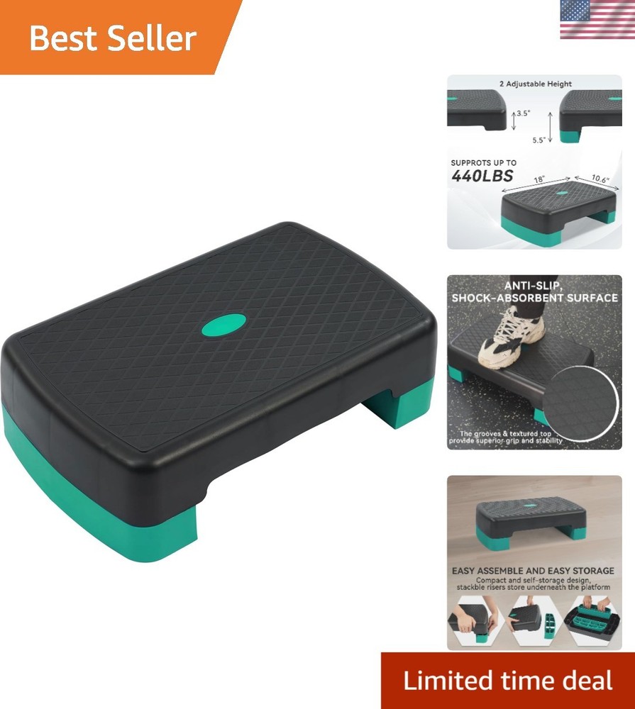 Multifunction 18" Workout Stepper with Customizable Height & Shock Absorption