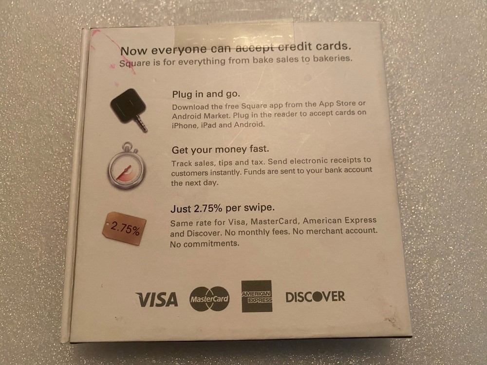 Square Credit Card Reader Contactless Black Chip for iPhone iPad and Android