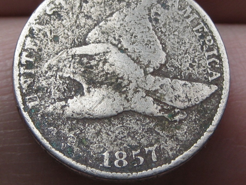 1857 Flying Eagle Penny One Cent- Good/VG Details