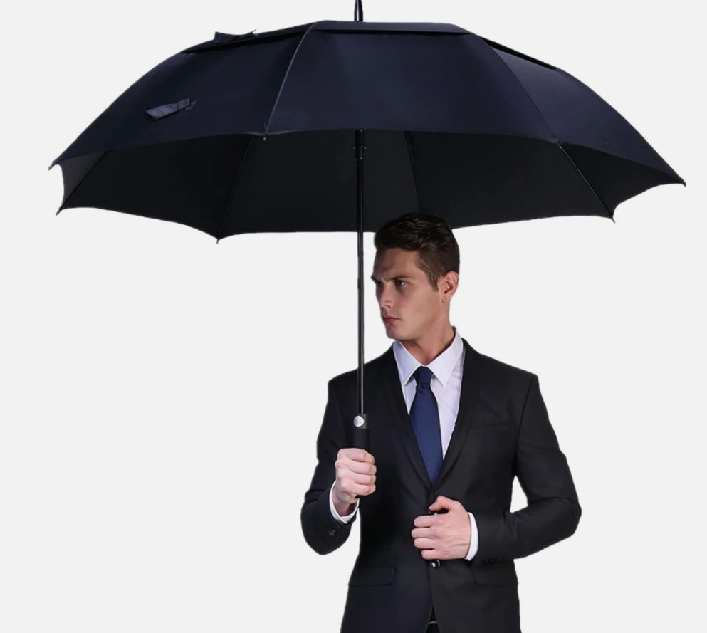 68" Automatic Golf Umbrella Windproof Double Canopy Waterproof Large