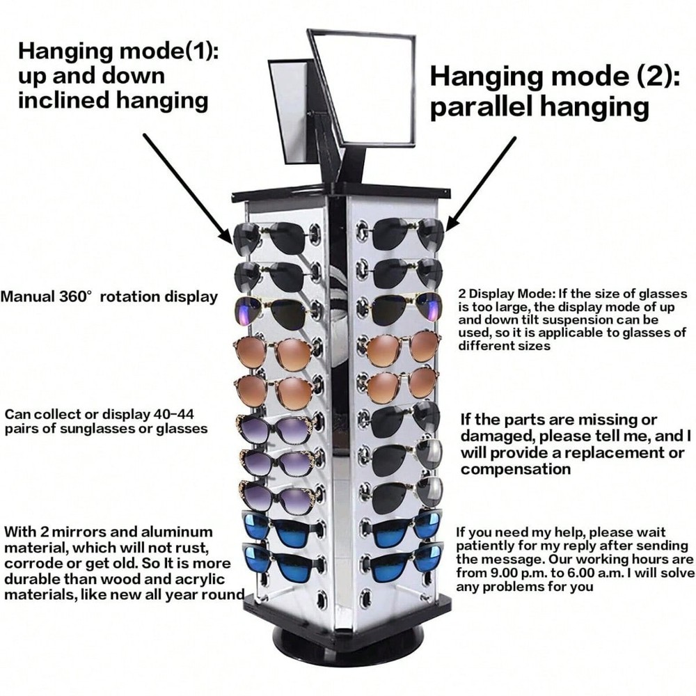 360°Rotating Sunglasses Display Stand Eyeglass-FGQA