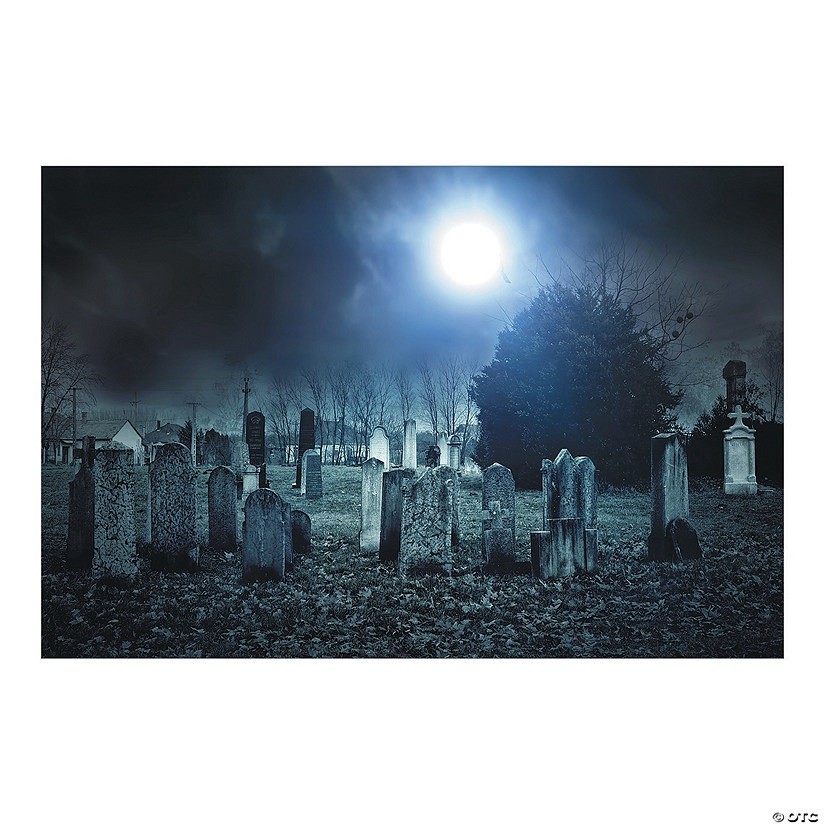 Haunted Cemetery Backdrop - 3 Pc. , 9 ft. x 6 ft.