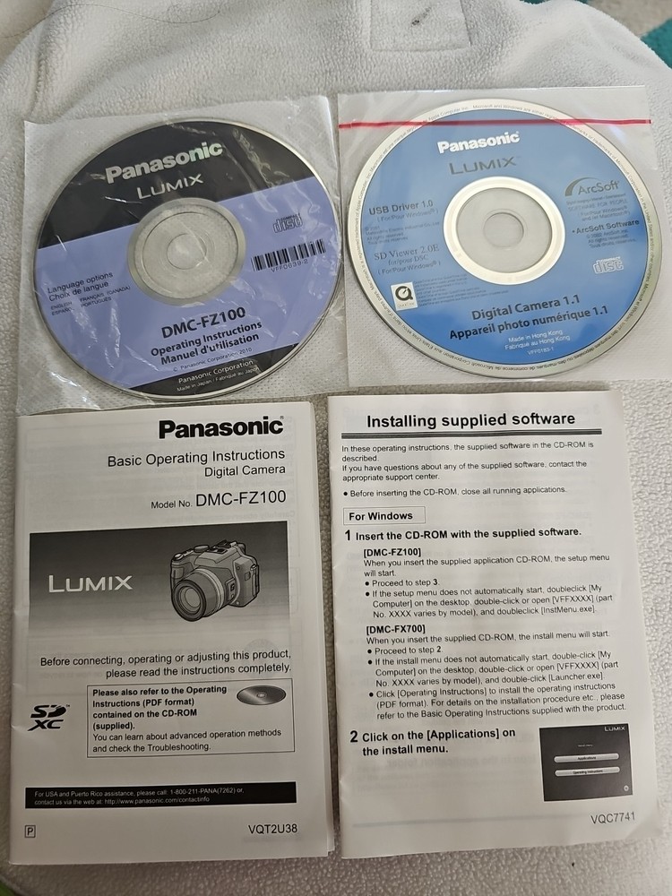 Panasonic Lumix Operaring Instruction CD & Manual