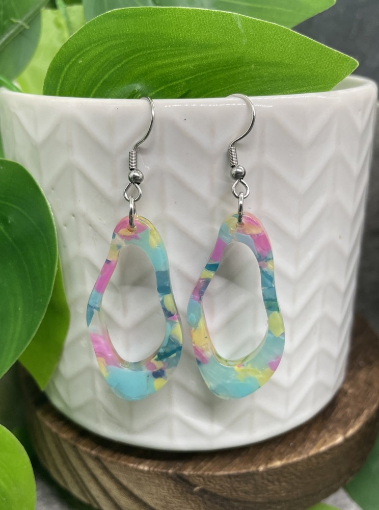 2.5” Earring Set Silver-tone Boho  Dangle Drop New Free Ship B7395