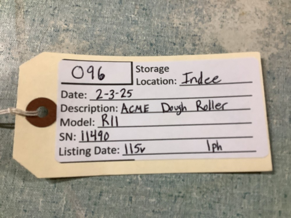Dough Roller 20" Acme MR11 115V 1ph Tested