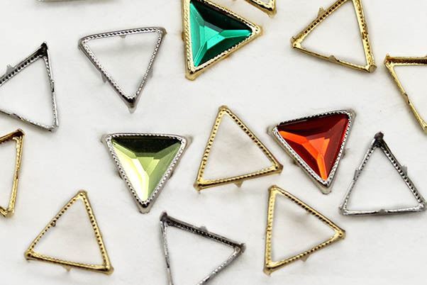 13MM Triangle Rim Settings 40 Pieces Silver