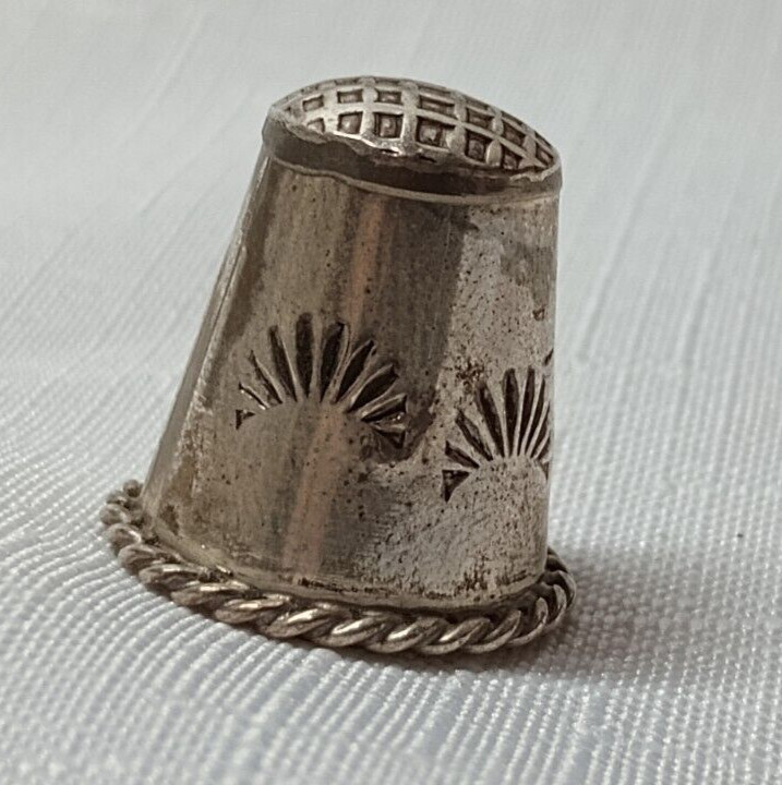 Sterling Silver Southwestern Thimble Signed LB