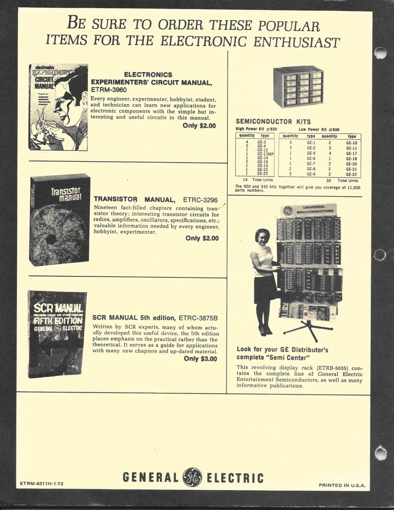 General Electric Replacement Semiconductor Guide 1972