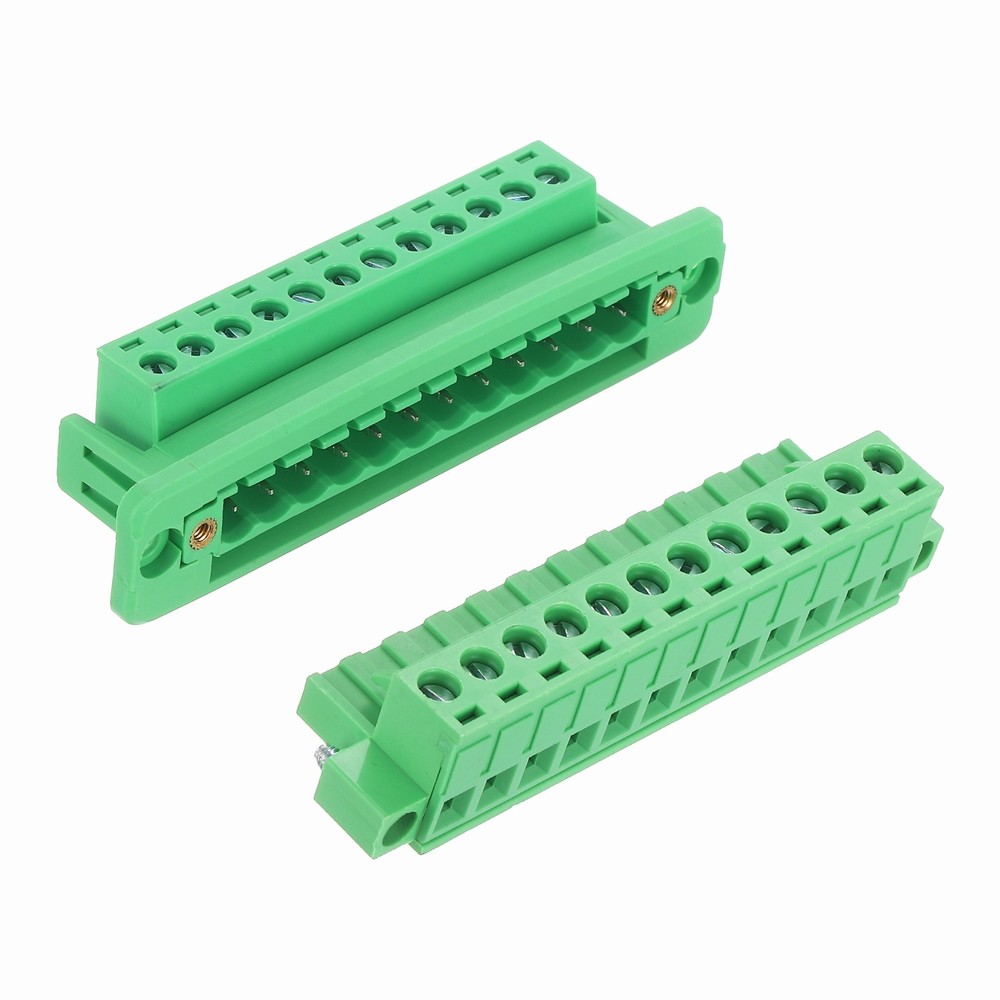 12-Pin 5.08mm Pitch Through-Wall PCB Screw Terminal Block Connectors Panel