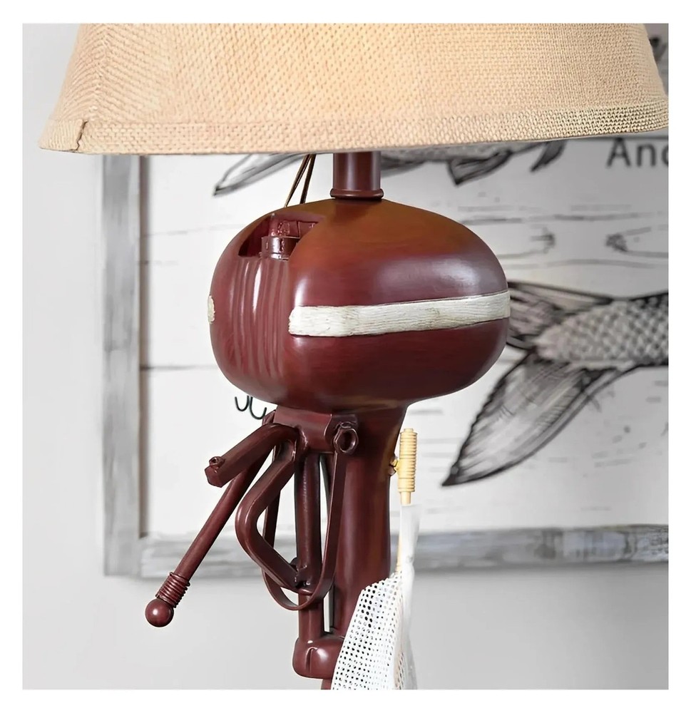 Fishin' Essentials Table Lamps (2-Pack), Red, Rustic