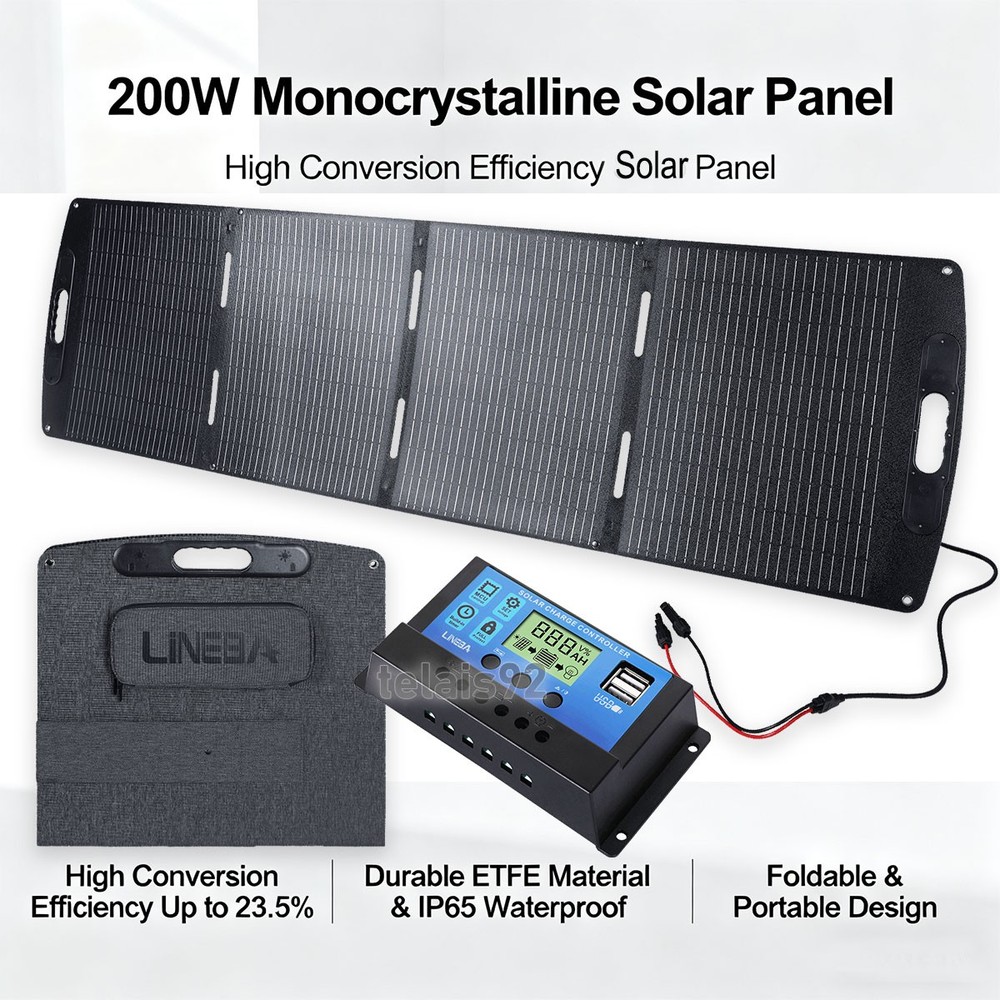 200Watt Solar Panel Kit With 30A Controller 12 V Battery Charger Caravan RV Boat