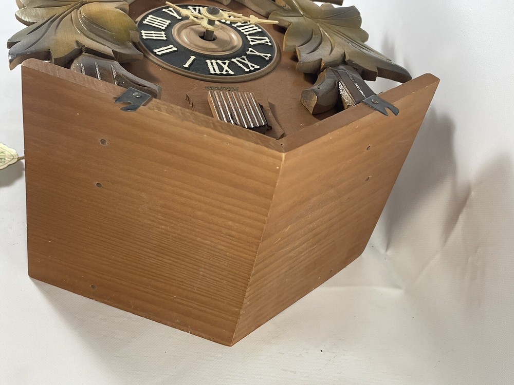 Vintage German Cuckoo Clock - Kuner - Birds, Leaves untested Complete! Read