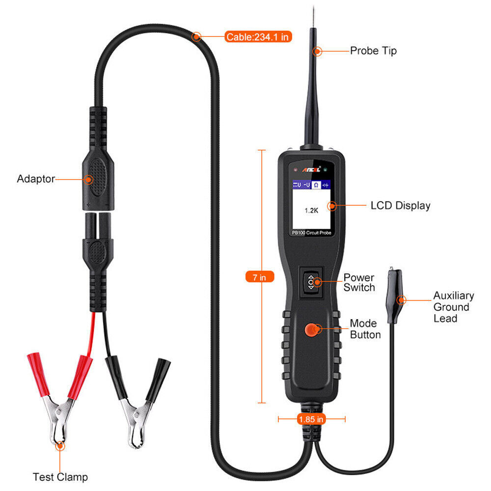 ANCEL PB100 Circuit Tester PowerScan Electrical System Diagnostic Tool 12V & 24V