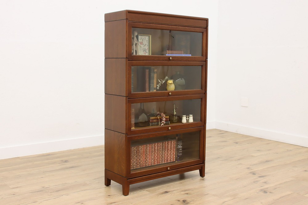Gunn Antique 4 Stack Oak Lawyer Bookcase #50808