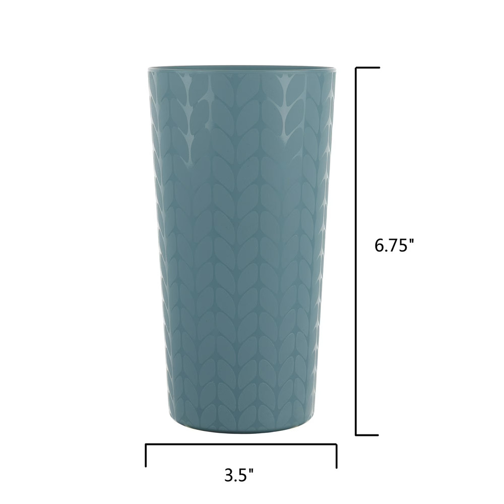 30-Piece Plastic Braided Pattern Dinnerware Bundle Set, Blue
