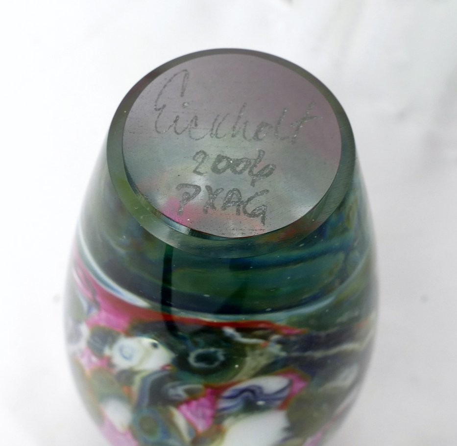 Signed Robert Eickholt 6 Inch Glass Perfume Bottle 2006
