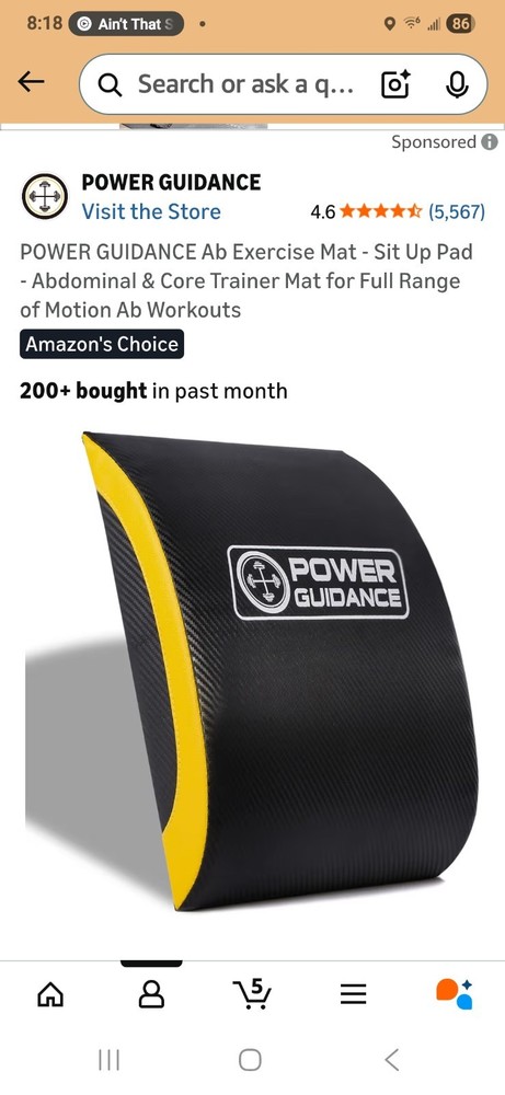 Ab Exercise Mat - Sit Up Pad - Abdominal & Core Trainer Mat for Full Range of...