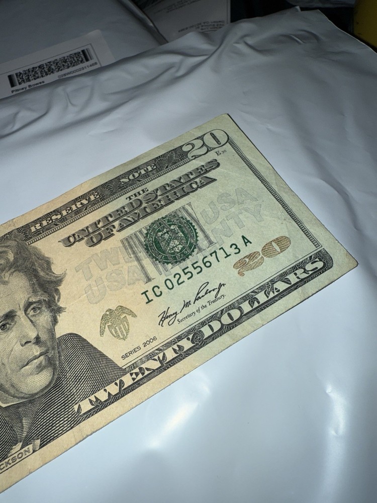 $20 Dollar Bill Misaligned Serial Numbers Unique Printing Error!
