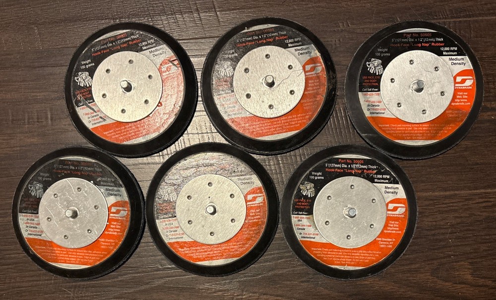 Dynabrade 5” x 1/2” Hook-Face “Long Nap” Rubber Sanding Pad - Medium Density