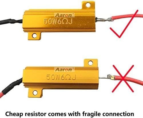 Aaron 4Pcs 50W 6ohm Load Resistors - Fix LED Bulb Fast Hyper Flash Turn...