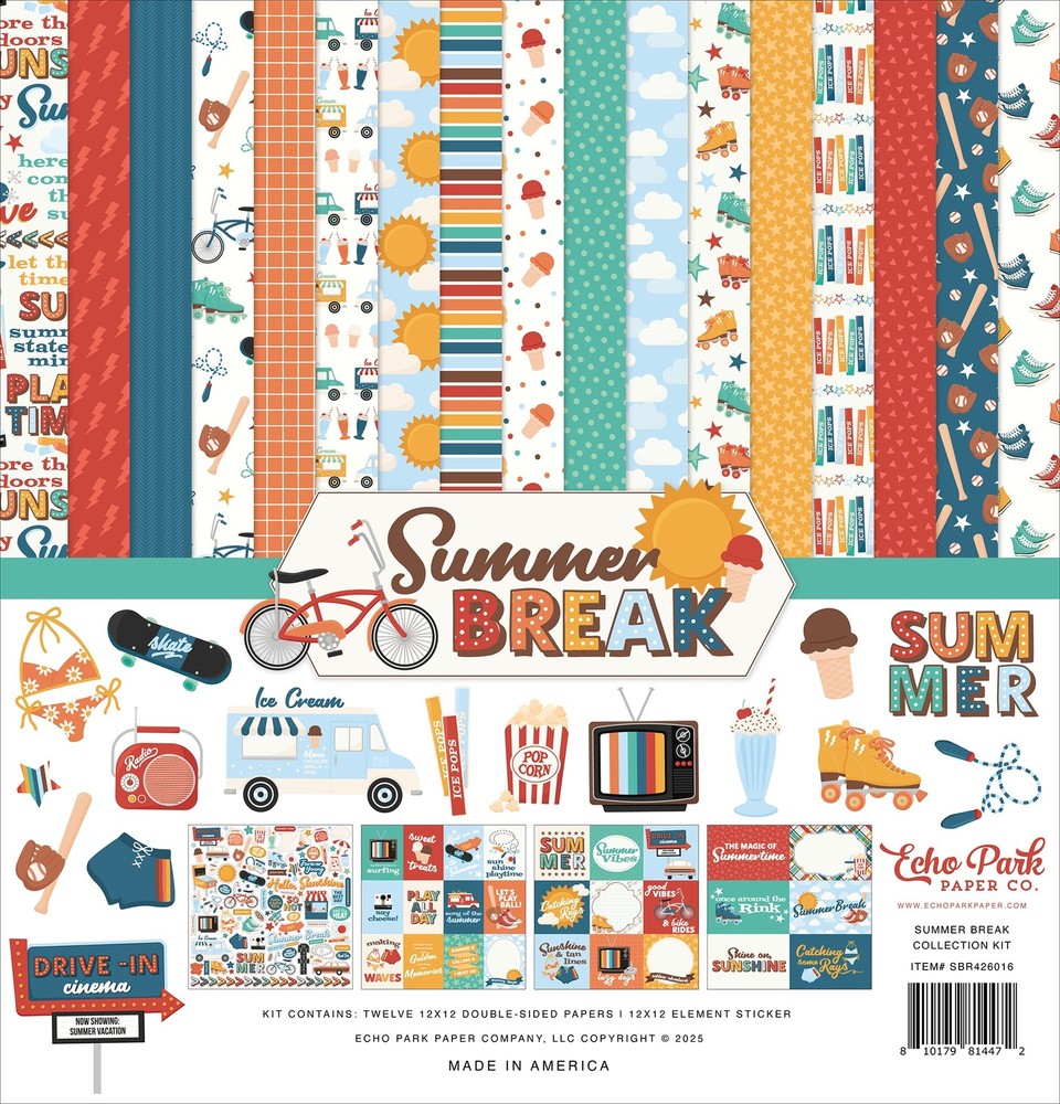 Echo Park Collection Kit 12"X12"-Summer Break
