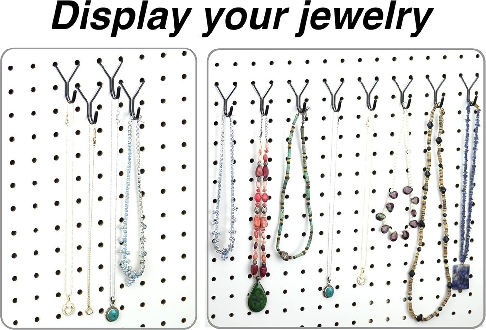 Classic Black Steel Pegboard Hooks 50-Pack - Multipurpose & Sturdy Support