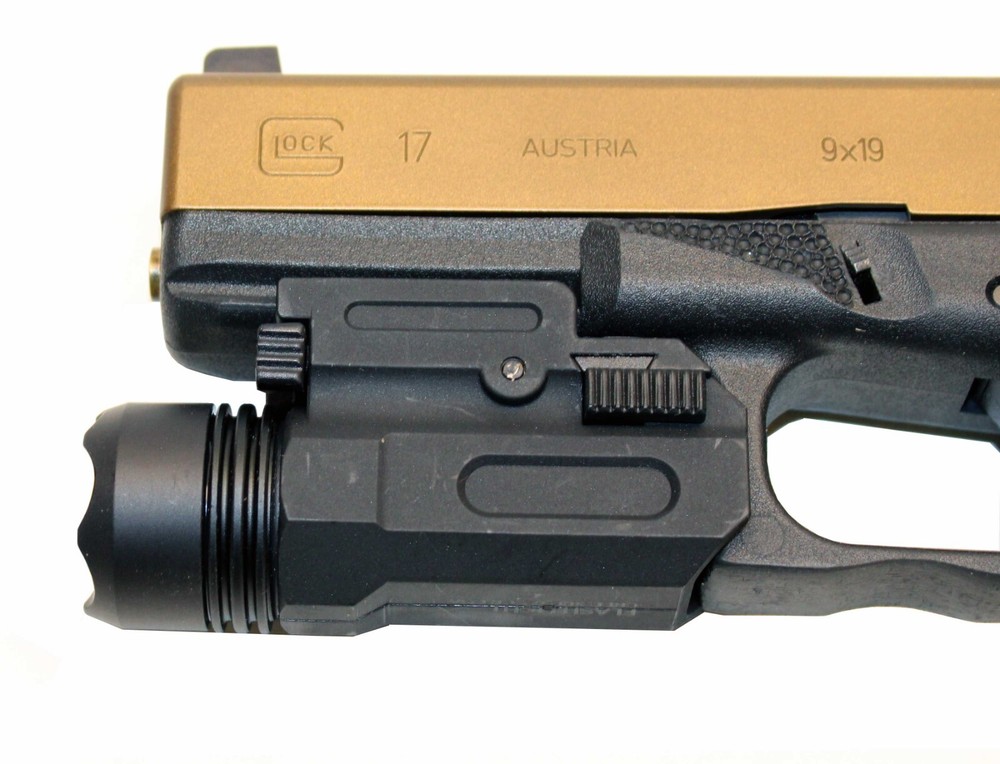 Trinity 300 lumen tactical flashlight for Smith & Wesson M&P 9 shield model.