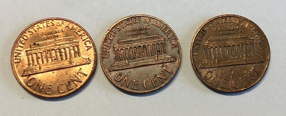 (3) High Rim 1973 Lincoln Cent As Shown.
